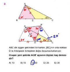 orijinal tyt ayt geometri soru bankası üçgende açı çözümleri test 9